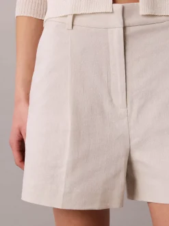 Tailored korte broek van linnenmix