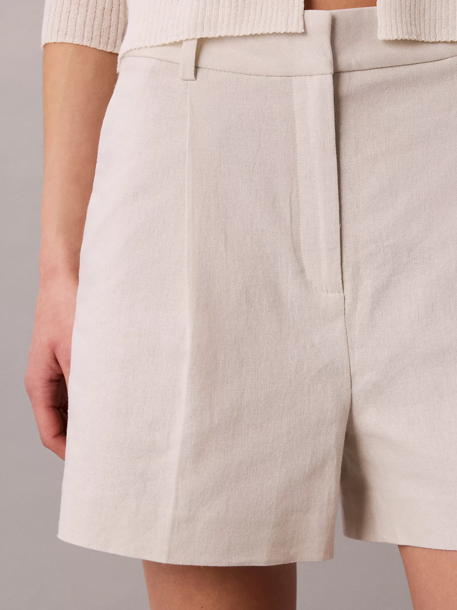 Tailored korte broek van linnenmix