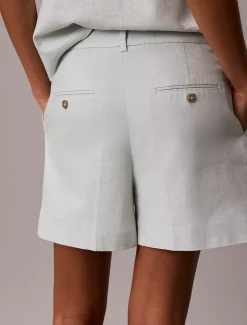 Tailored korte broek van linnenmix