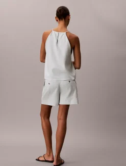 Tailored korte broek van linnenmix