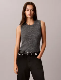 Tanktop van glanzende mix