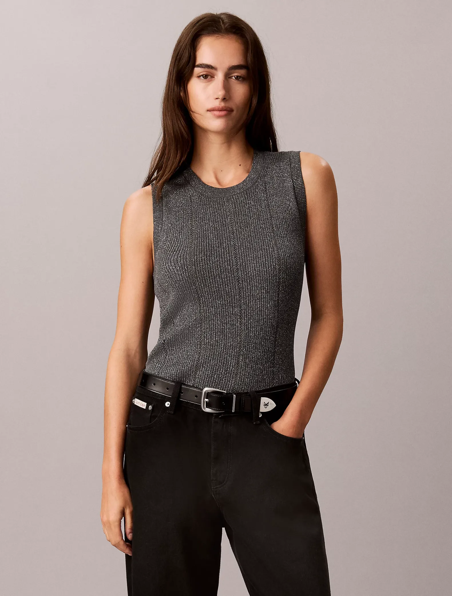 Tanktop van glanzende mix