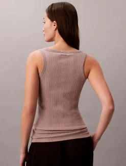 Tanktop van Henley ribkatoen