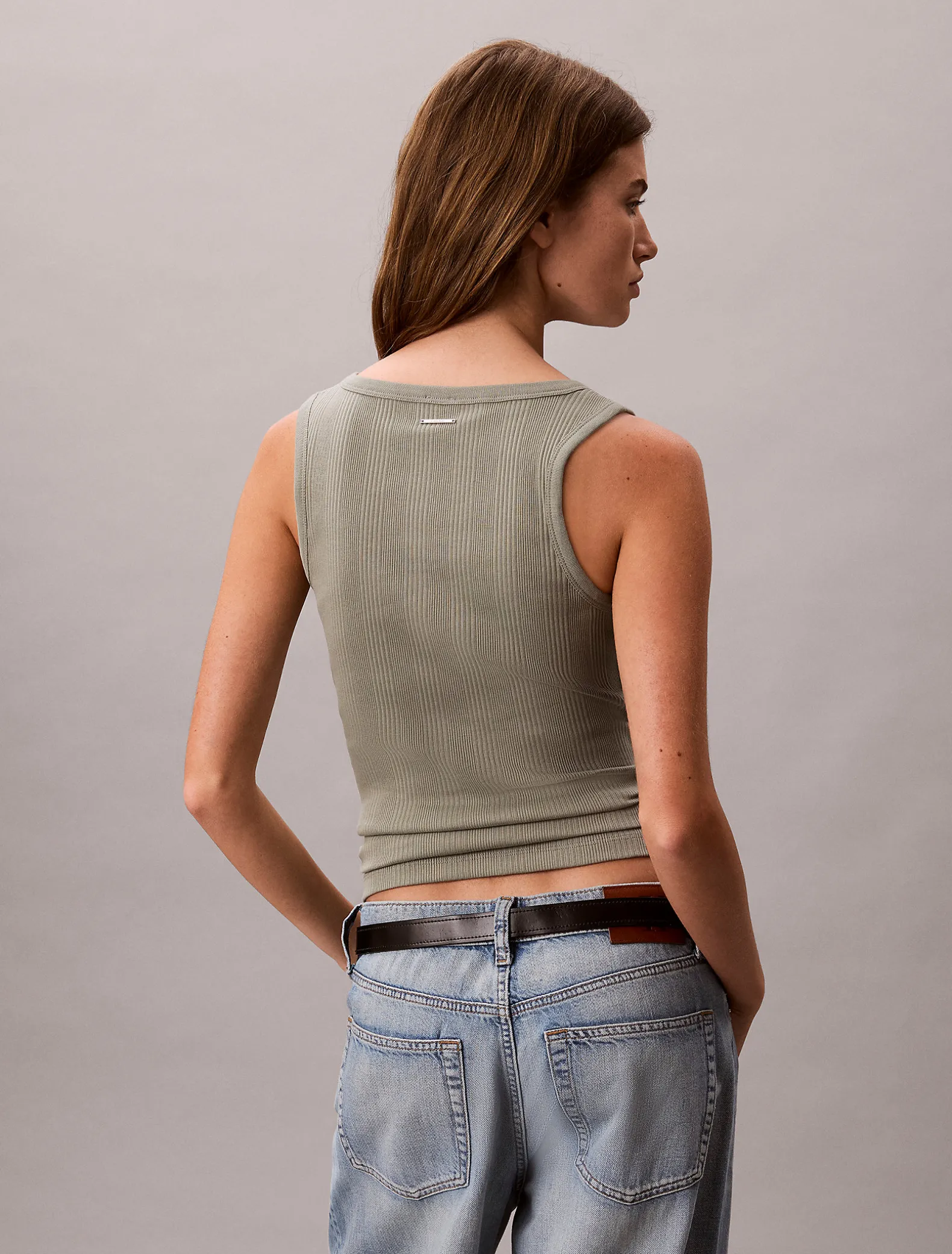 Tanktop van Henley ribkatoen