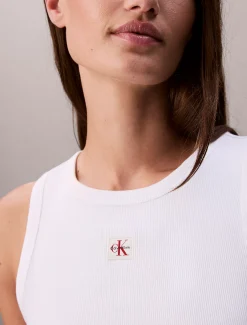 Tanktop van ribkatoen