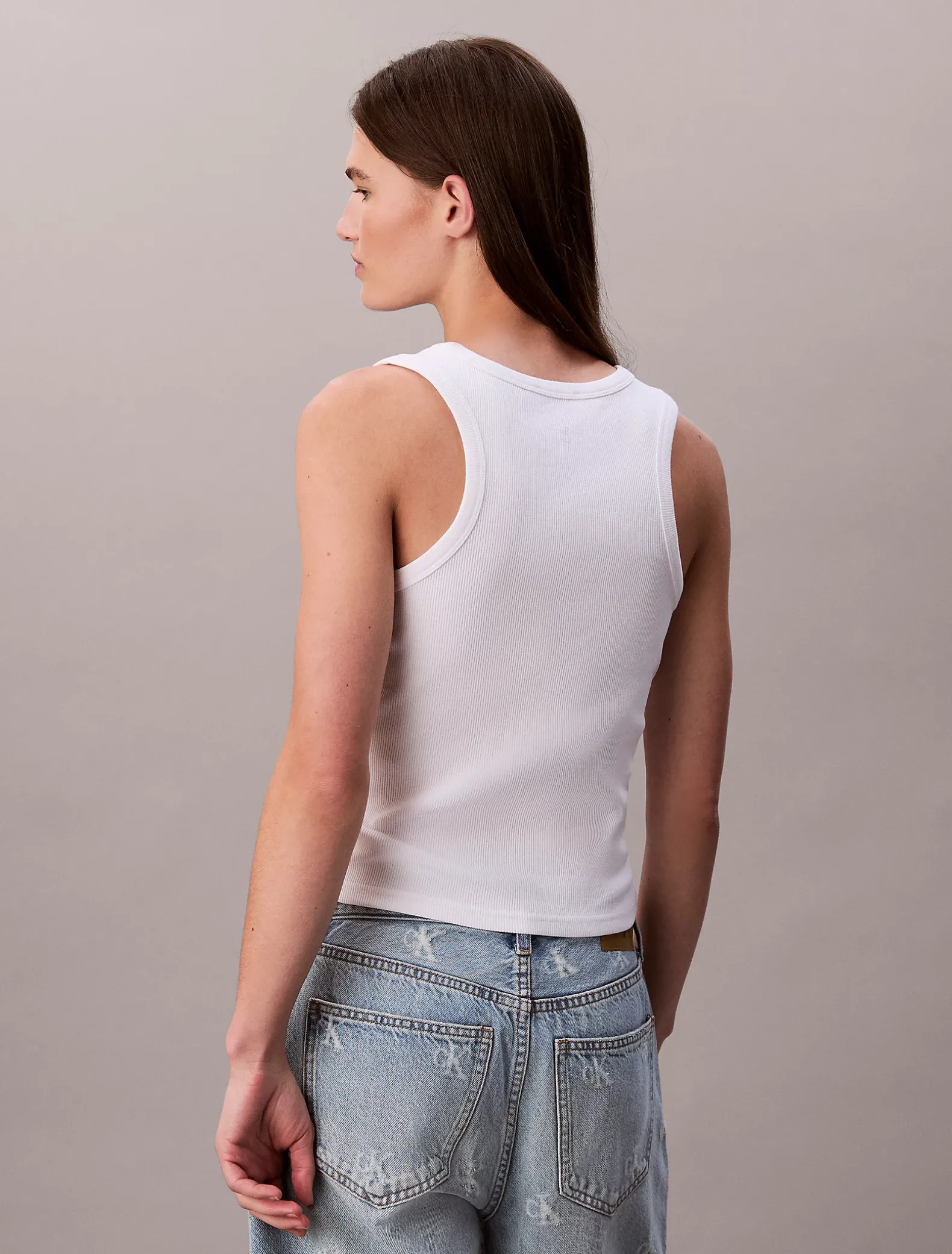 Tanktop van ribkatoen