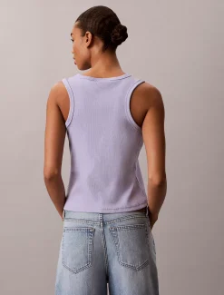 Tanktop van ribkatoen