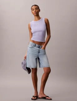 Tanktop van ribkatoen