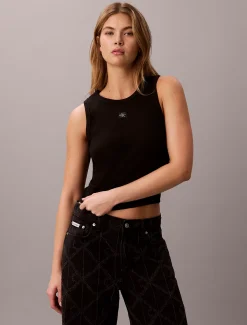Tanktop van ribkatoen
