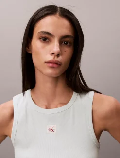 Tanktop van ribkatoen