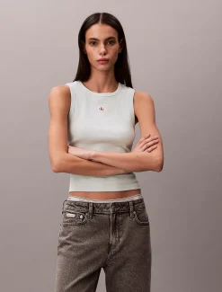 Tanktop van ribkatoen