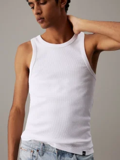 Tanktop van ribkatoen