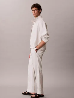 Tapered broek van linnenmix