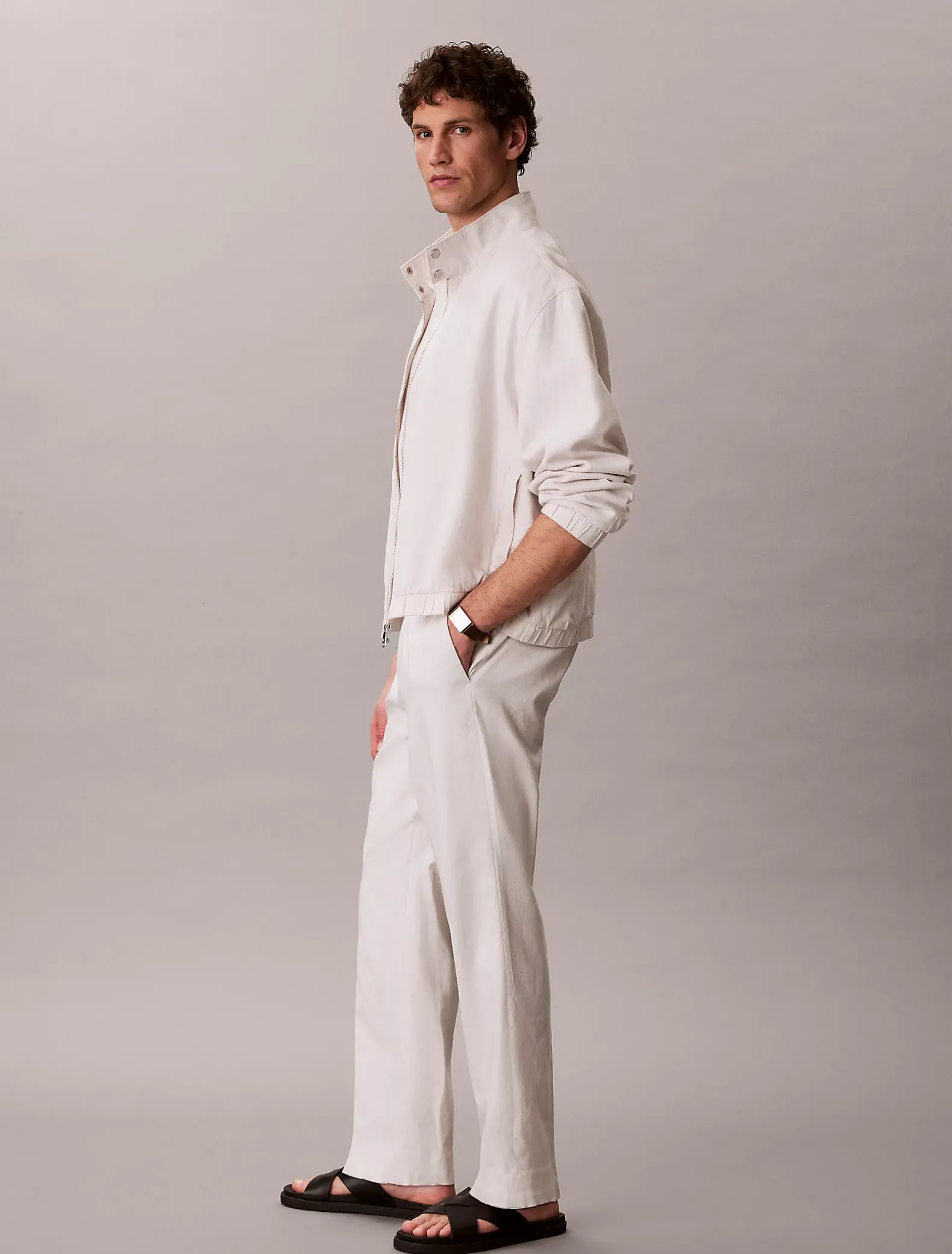 Tapered broek van linnenmix