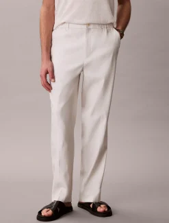 Tapered broek van linnenmix