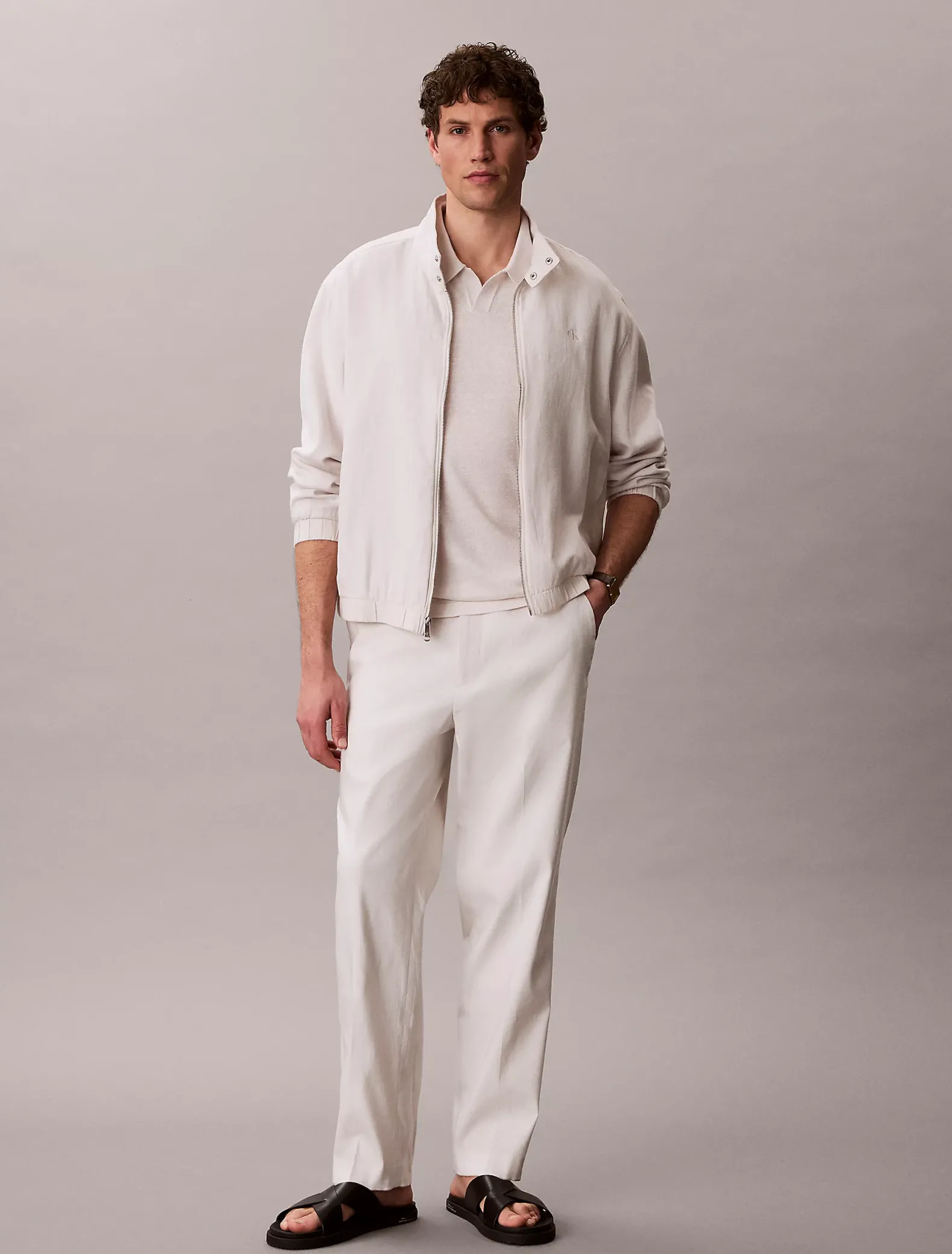 Tapered broek van linnenmix