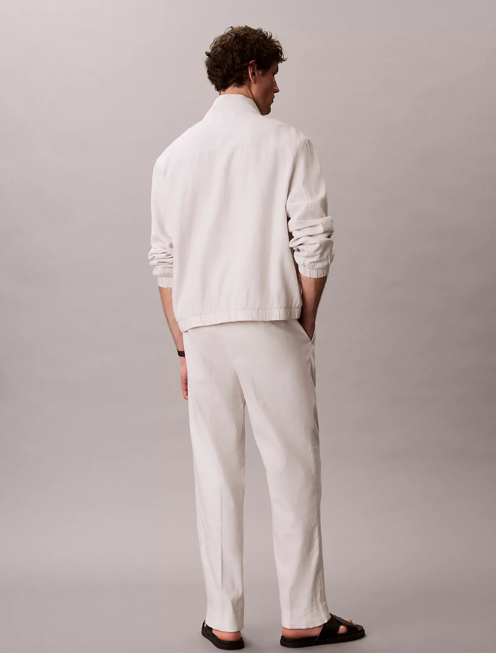 Tapered broek van linnenmix