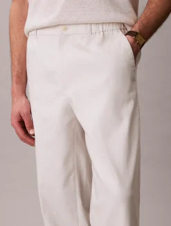 Tapered broek van linnenmix