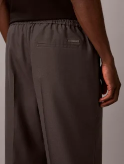 Taps toelopende broek van wolmix