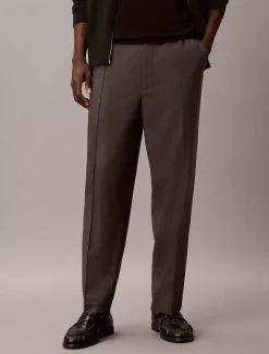 Taps toelopende broek van wolmix