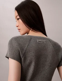 Tech gebreid geribd klassiek T-shirt
