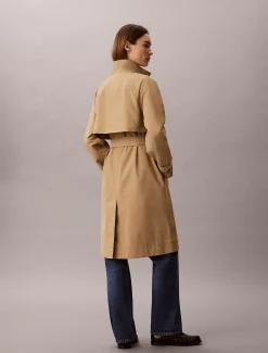 Technische lange trenchcoat