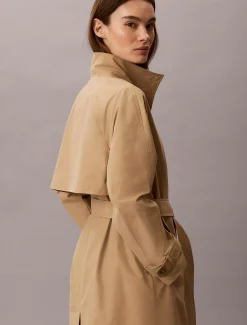 Technische lange trenchcoat