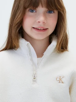 Teddy sweatshirt met halve rits voor kinderen