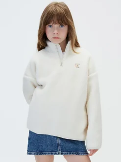 Teddy sweatshirt met halve rits voor kinderen