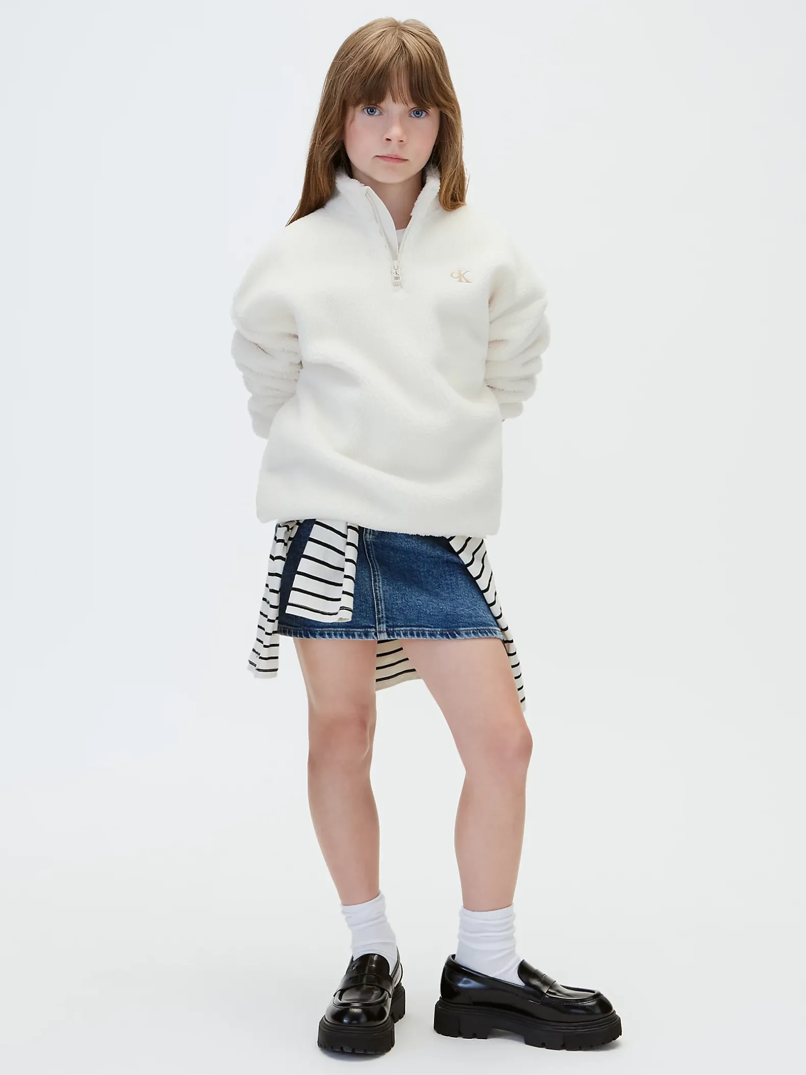 Teddy sweatshirt met halve rits voor kinderen
