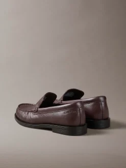 Thea - Leren geplooide loafers