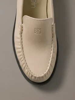 Thea - Leren geplooide loafers