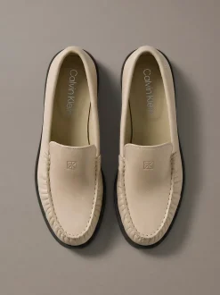Thea - Leren geplooide loafers
