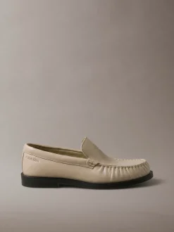 Thea - Leren geplooide loafers