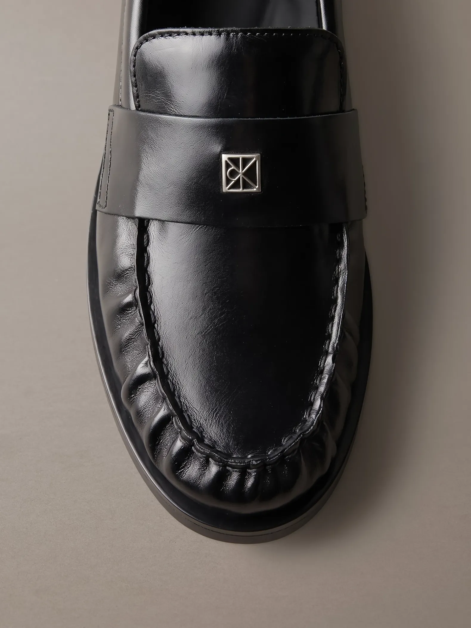 Theo - Leren geplooide mocassins
