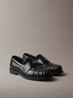 Theo - Leren geplooide mocassins
