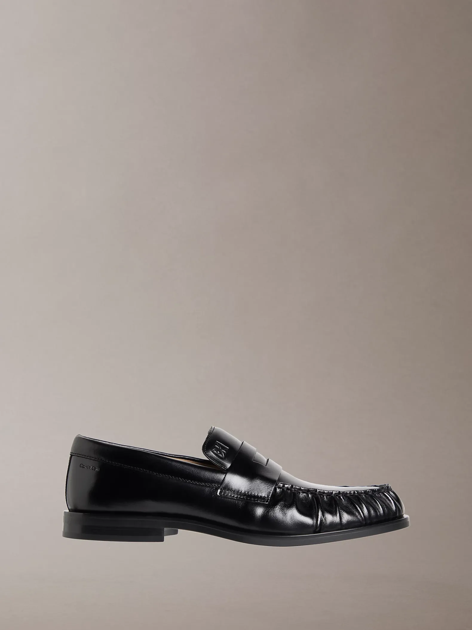 Theo - Leren geplooide penny loafers