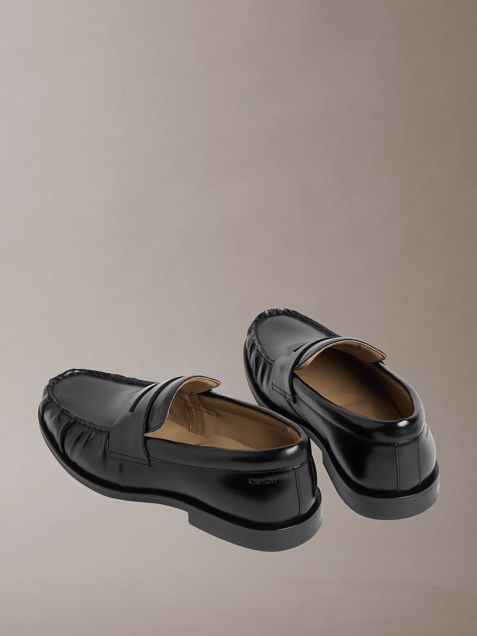 Theo - Leren geplooide penny loafers