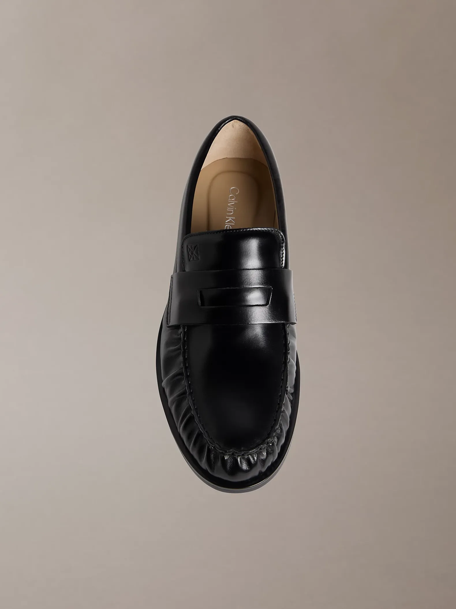 Theo - Leren geplooide penny loafers