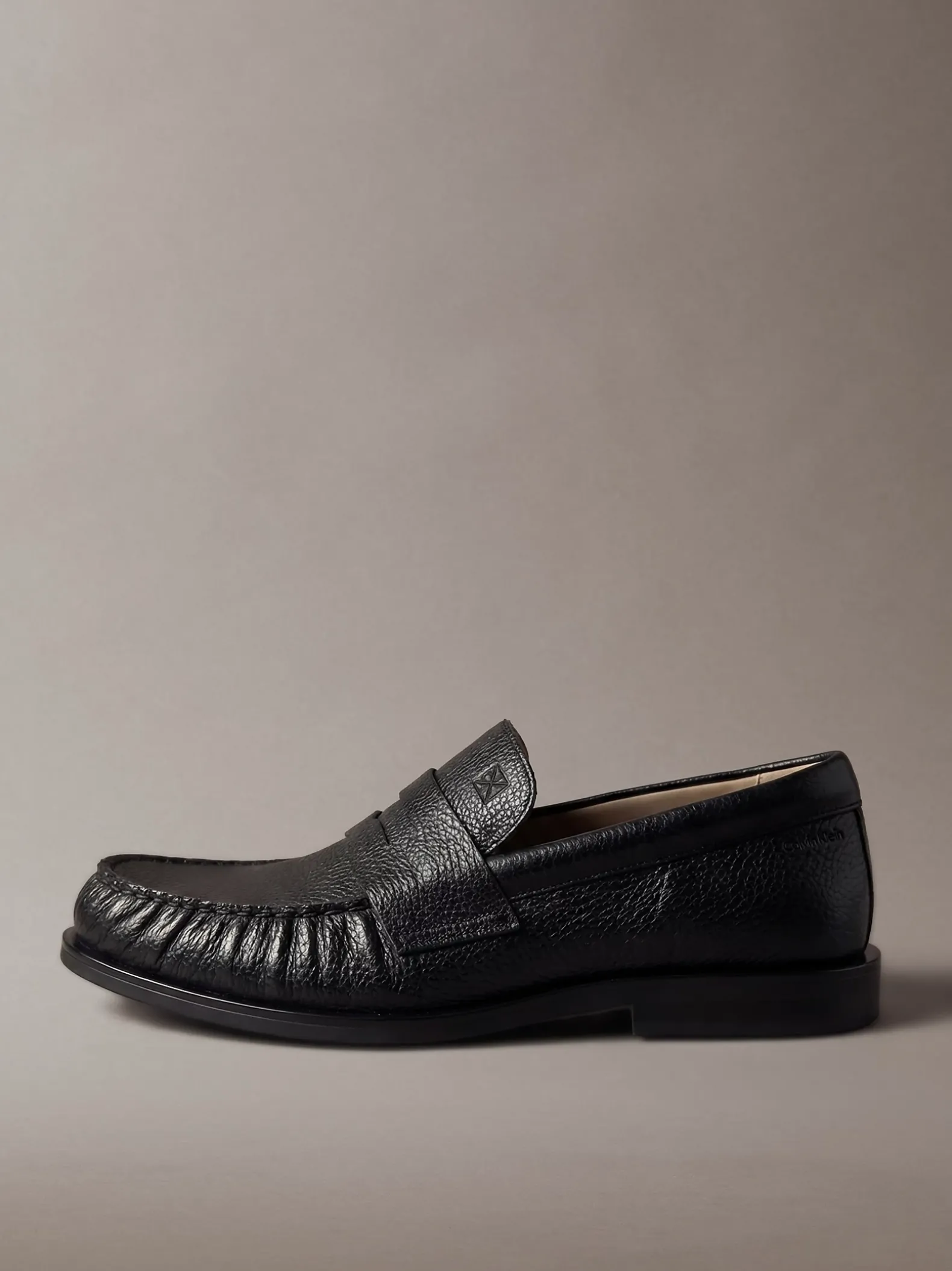 Theo - Leren geplooide penny loafers
