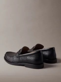 Theo - Leren geplooide penny loafers