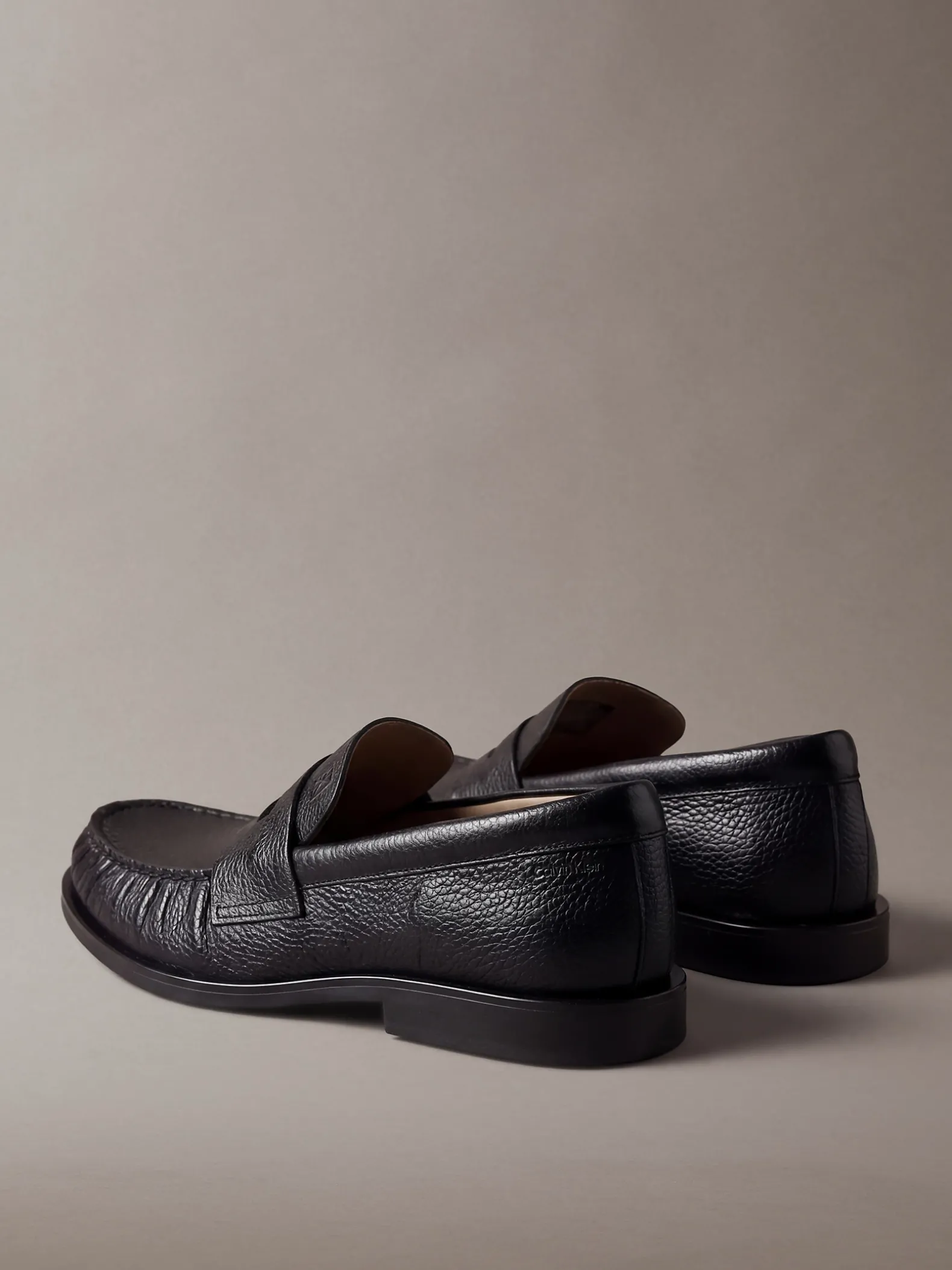 Theo - Leren geplooide penny loafers
