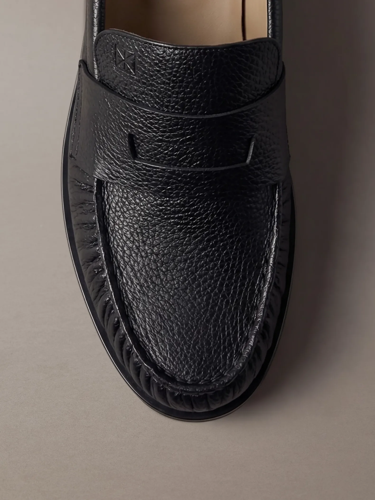 Theo - Leren geplooide penny loafers