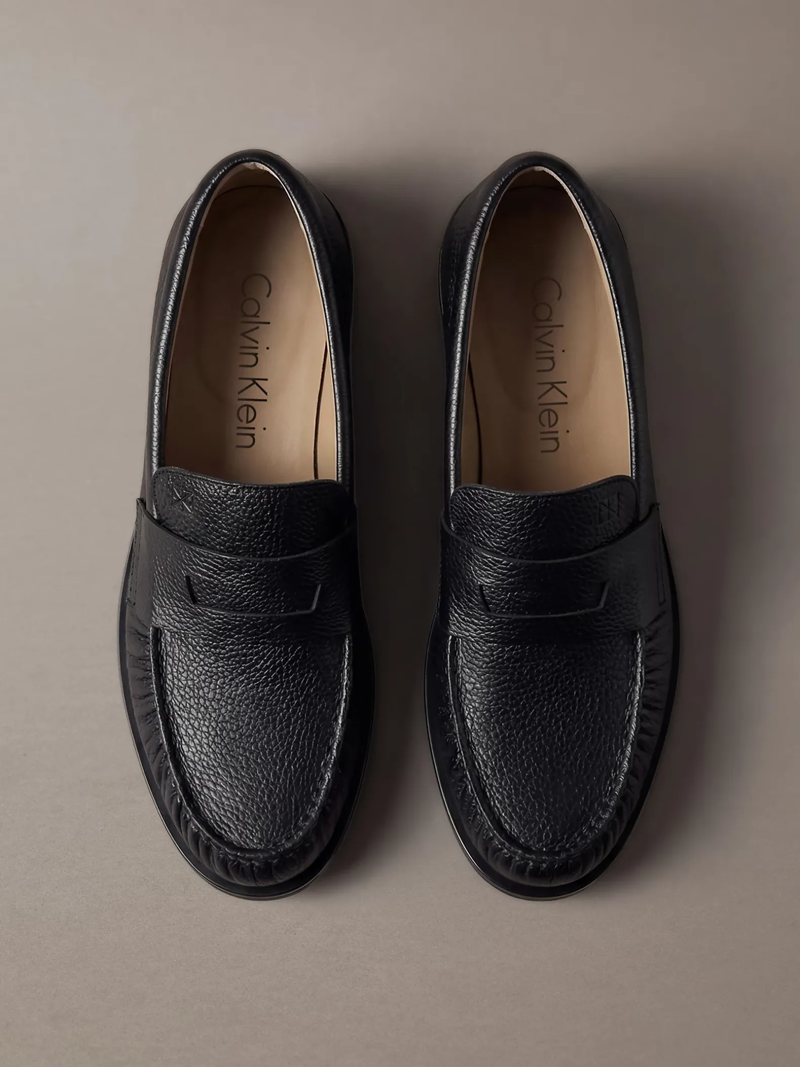 Theo - Leren geplooide penny loafers