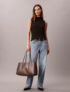Tote bag met all-over embleemlogo