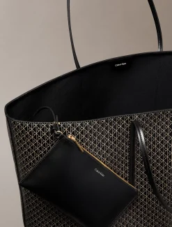 Tote bag met all-over embleemlogo