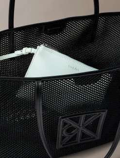 Tote bag met embleem en logo mesh