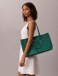 Tote bag met embleem en logo mesh