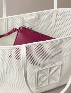 Tote bag met embleem en logo mesh