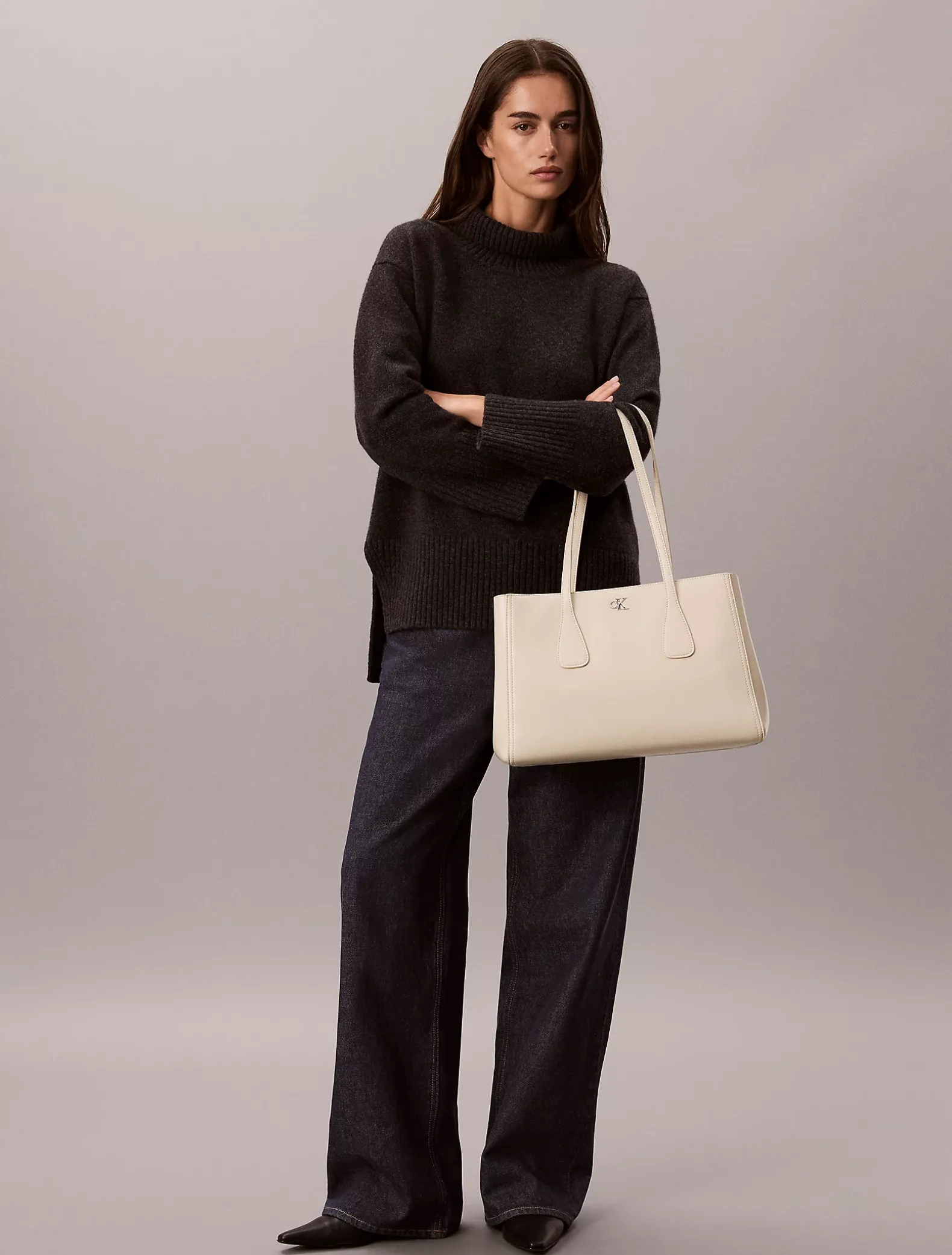 Tote bag met monogram hardware
